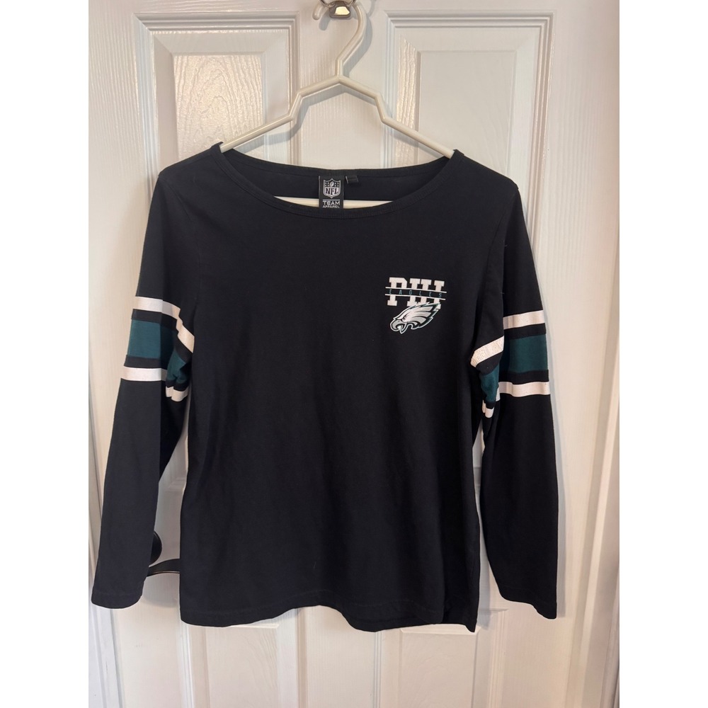 Philadelphia Eagles Women's Long Sleeve Shirt Size L NFL Team Apparel Black